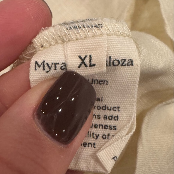 Myrah Penaloza Yin Yang 100% Linen Suka Button Down Top Size XL Like New. - Picture 8 of 12
